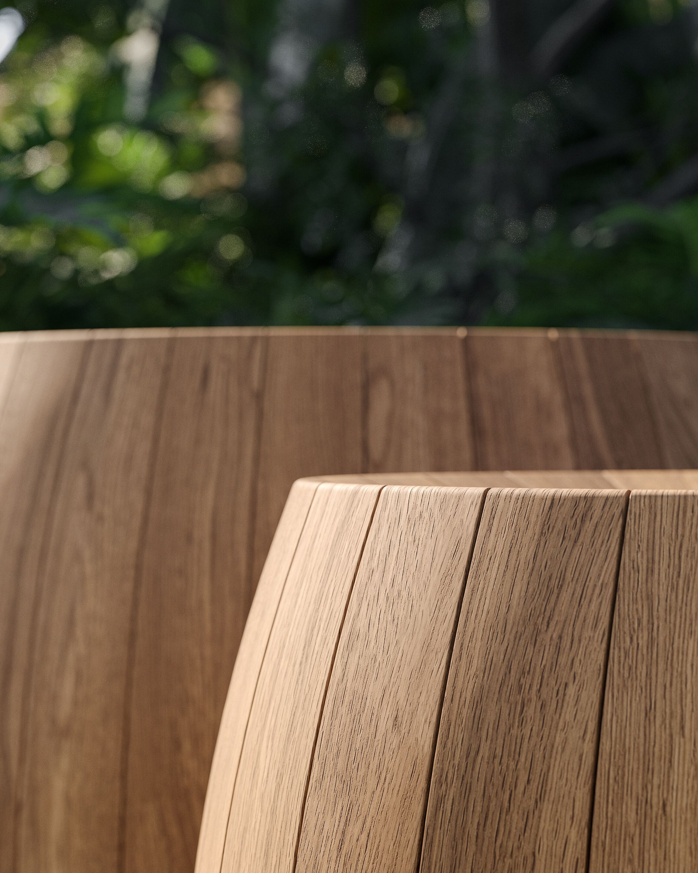 Круглый плантатор из тикового дерева Royal Botania Bariq ARCH-00126671 - Вид №3