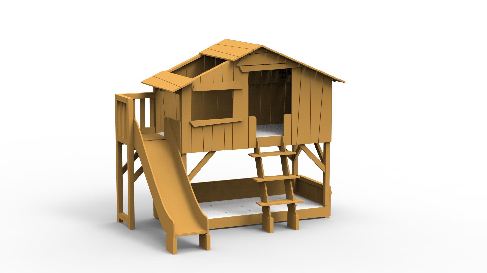 Двухъярусная кровать из МДФ с горкой и платформой Mathy by Bols TREEHOUSE BEDS &amp ARCH-00002332 - Вид №15