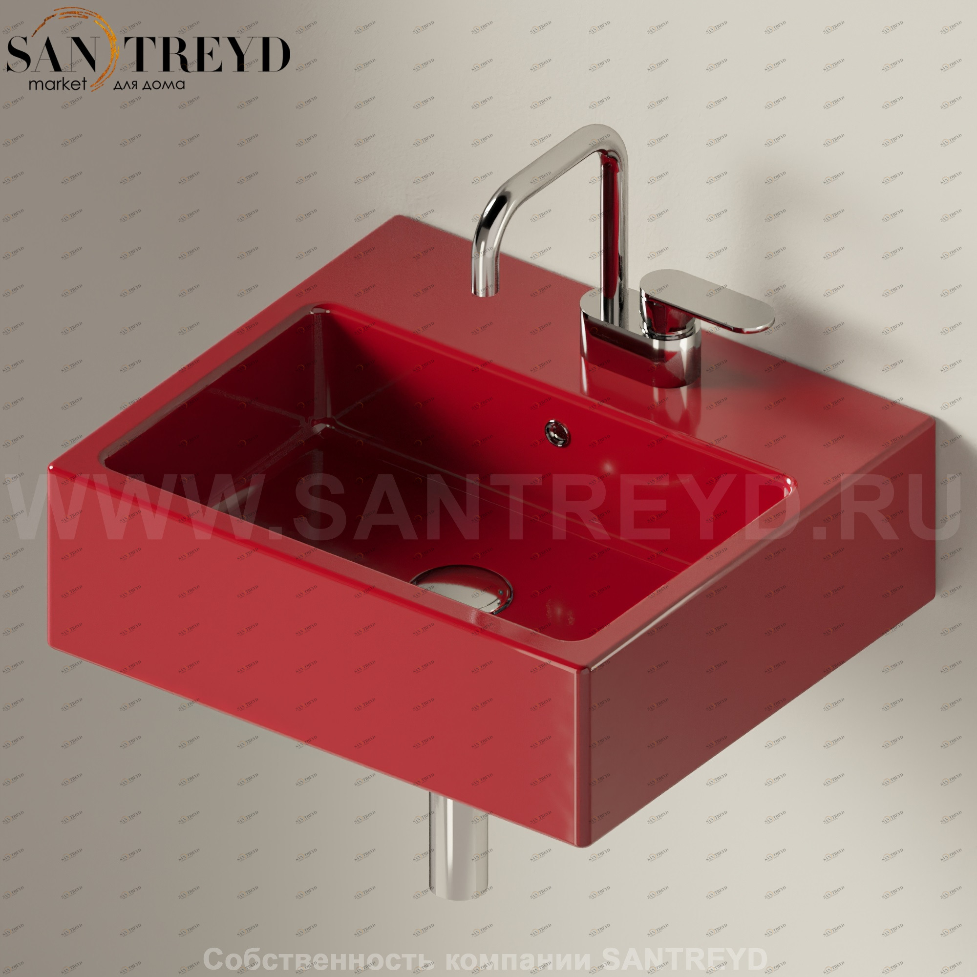 5058.3011 Подвесная раковина настенная прямоугольная Ceramica Flaminia Acquagrande