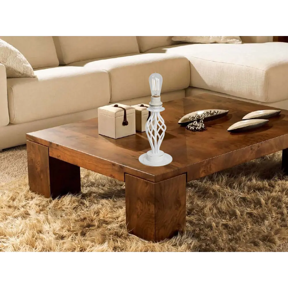 14940327 Основание настольной лампы Vitaluce Мелодия 1 лампа 3м² Е27 цвет бело-бежевый матовый с золотом STLM-0005159  - Вид №7