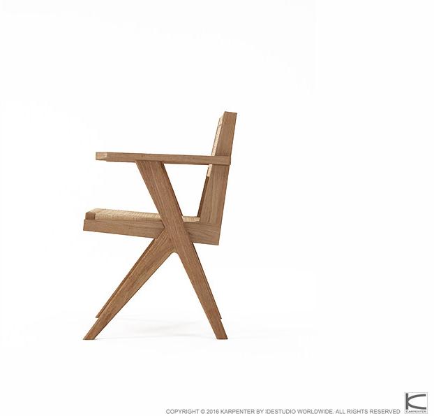 KARPENTER Стул из тика и веревки с подлокотниками Tribute Tb08-t - Вид №2