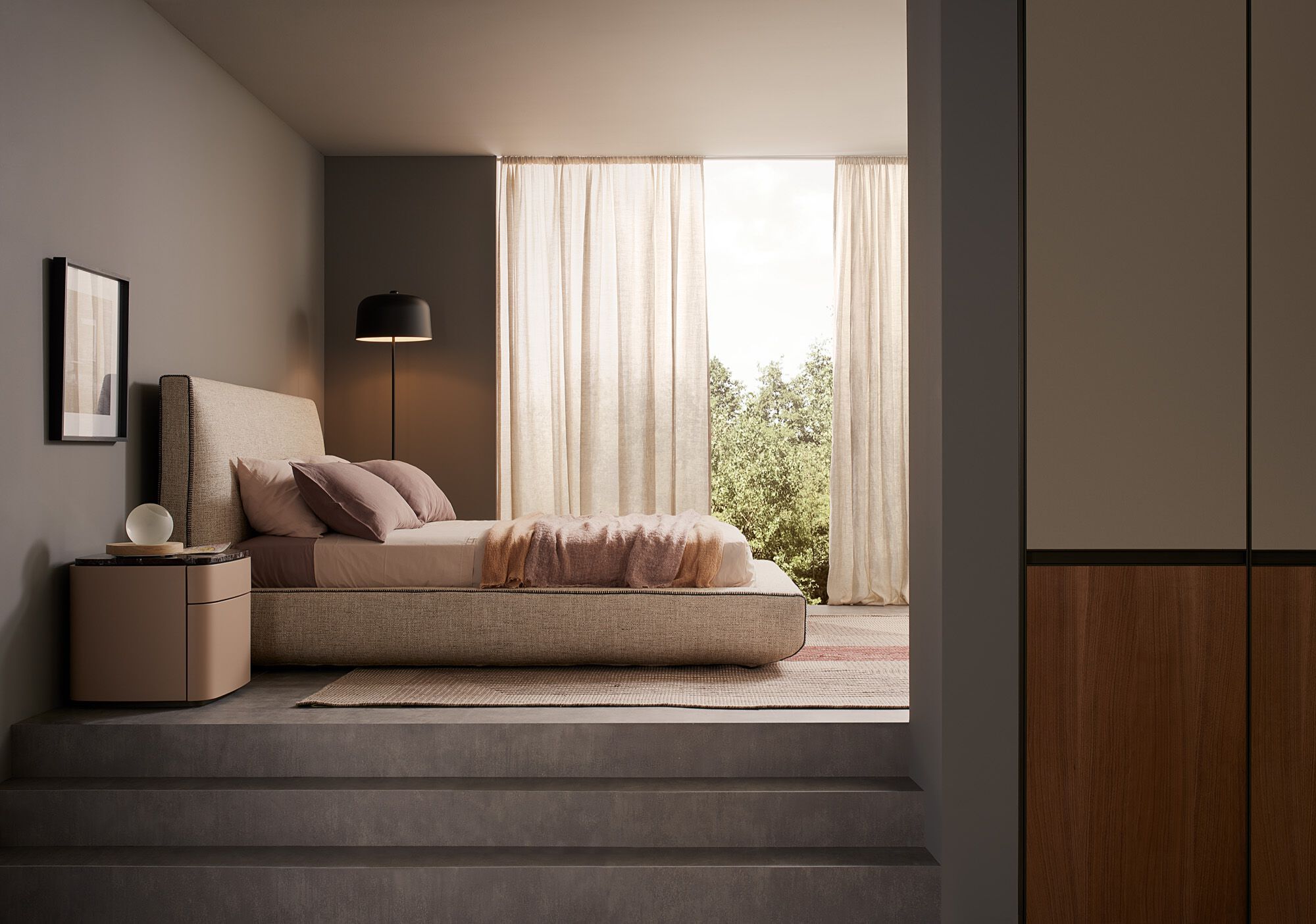 Кровать для хранения ткани с мягким изголовьем Lema Колыбельная ARCH-00084981 - Вид №2