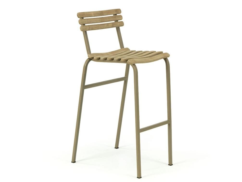Высокий садовый стул из тикового дерева со спинкой Ethimo Laren ARCH-00035717