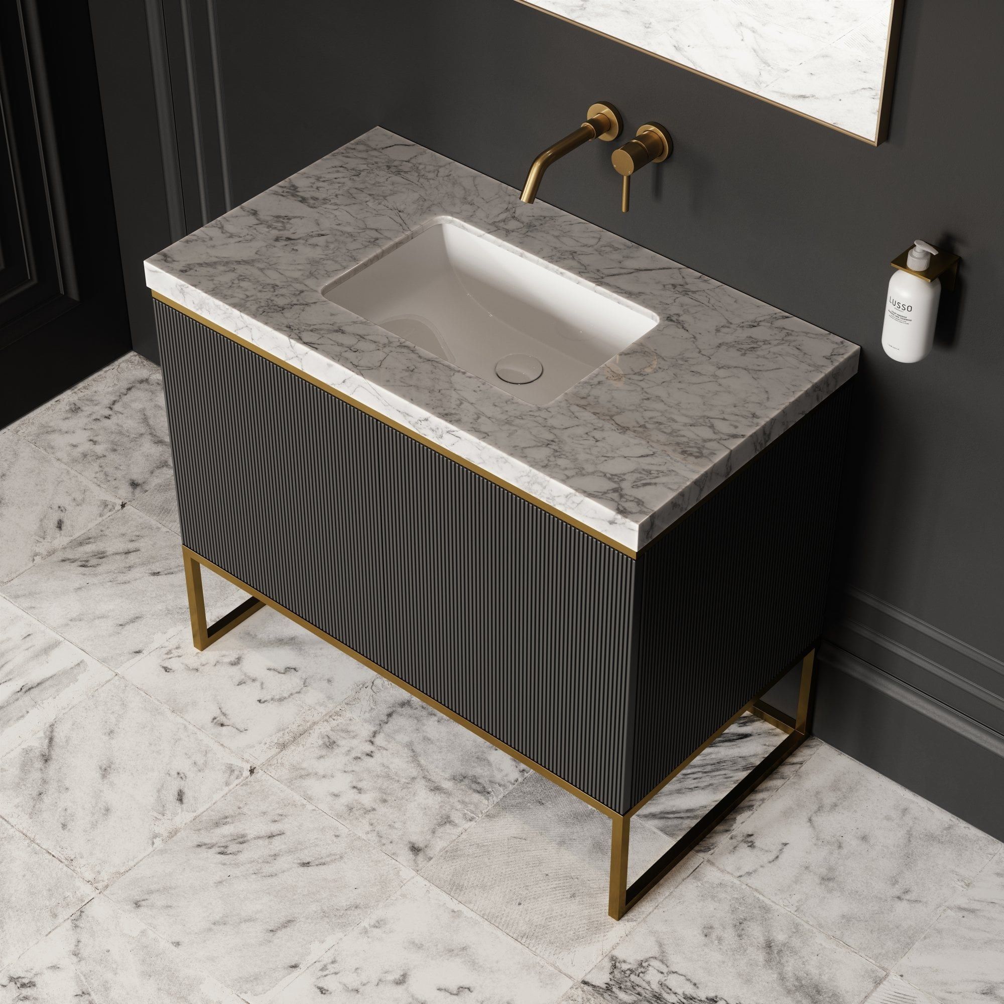 Деревянный одиночный напольный шкаф для умывальника со встроенной раковиной LUSSO Couture ARCH-00092960 - Вид №4