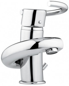 6603SC Смеситель Twist с донным клапаном для раковины, цвет матовый хром-хром