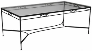 JANUS et Cie Прямоугольный обеденный стол из нержавеющей стали и стекла Amalfi