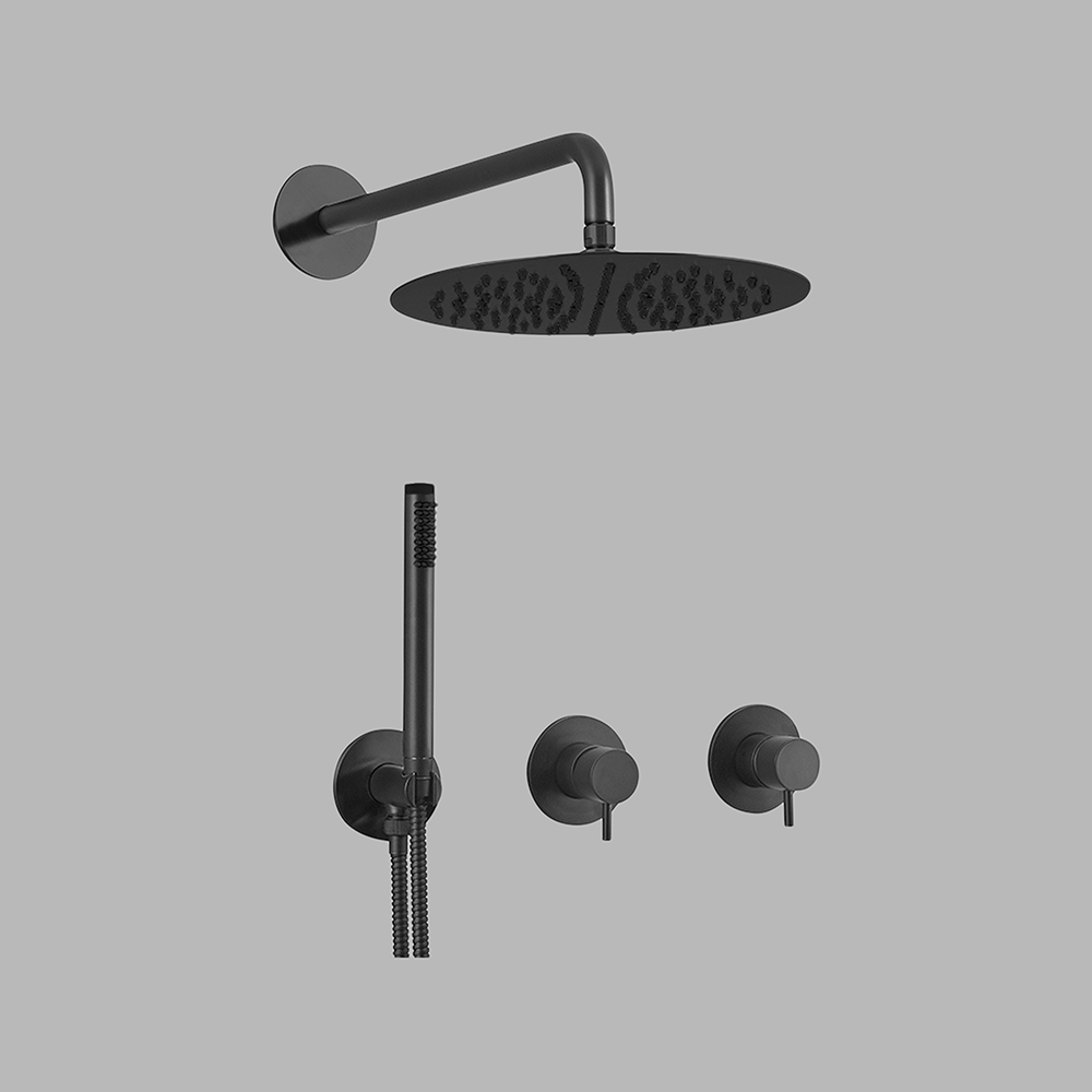 QS3300-340WB Двухсторонний душ с термостатом - черныйd line Qtoo 