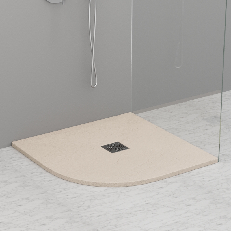 704565 Душевой поддон из минерального литья КРЕМОВЫЙ МАТОВЫЙ в комплекте с сифоном, Kerasan DOCCIA Италия