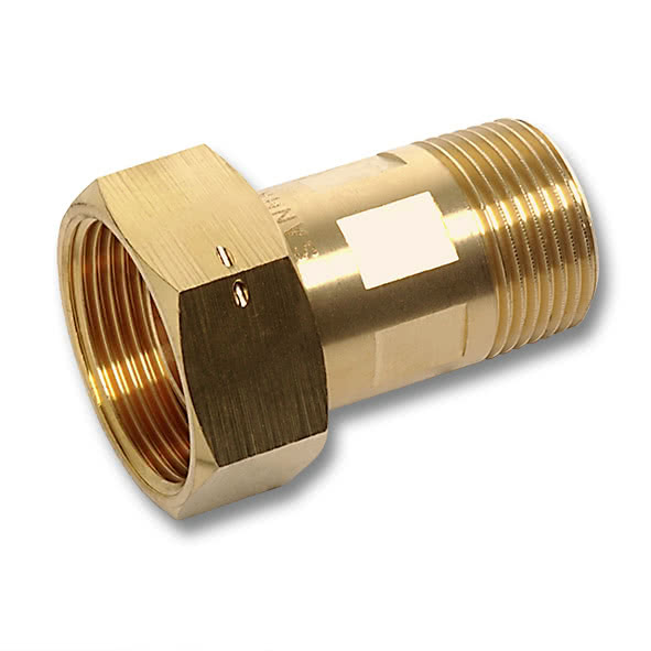 2604341R SANHA 604 муфта переходная ВР-НР с накидн. гайкой, латунь 3/4x1 мм  - Вид №1