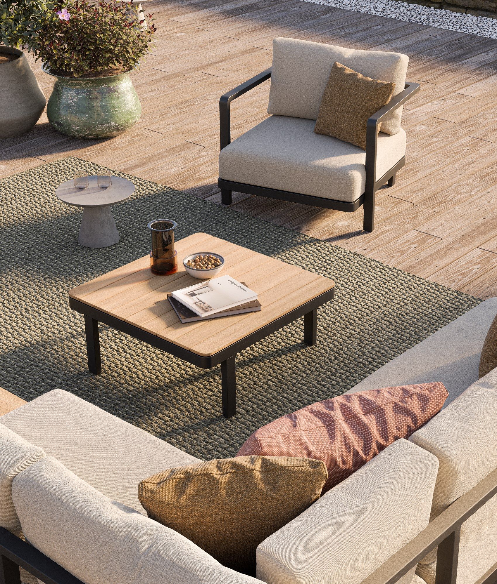 ТИК квадратный низкий садовый столик Royal Botania Alura Lounge ARCH-00010342