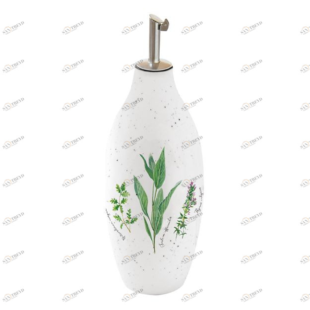 Бутылка фарфоровая для масла/уксуса 0,3 л белая Herbarium EASY LIFE HERBARIUM 00-3946450 Белый 