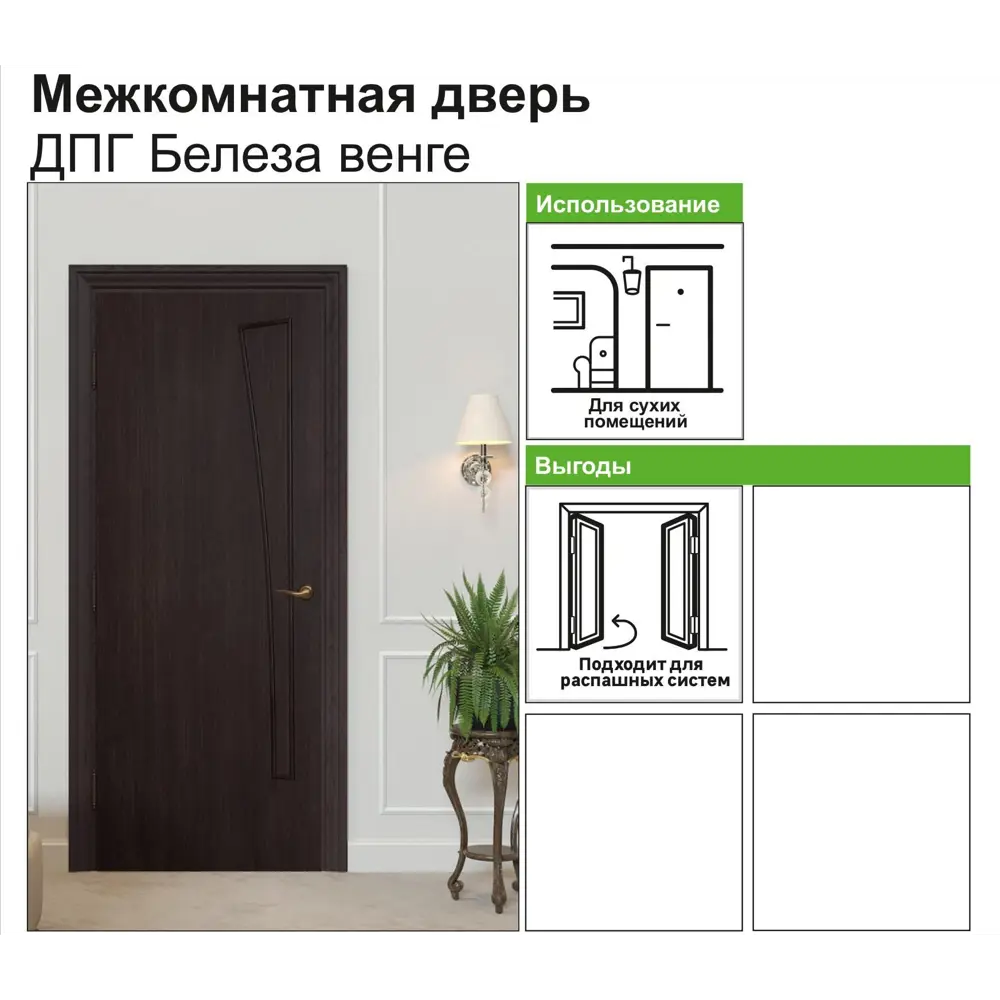 Дверь межкомнатная глухая ламинированная Белеза 70x200 см цвет венге 81933666 STLM-2125224 КРАСНОДЕРЕВЩИК  - Вид №11