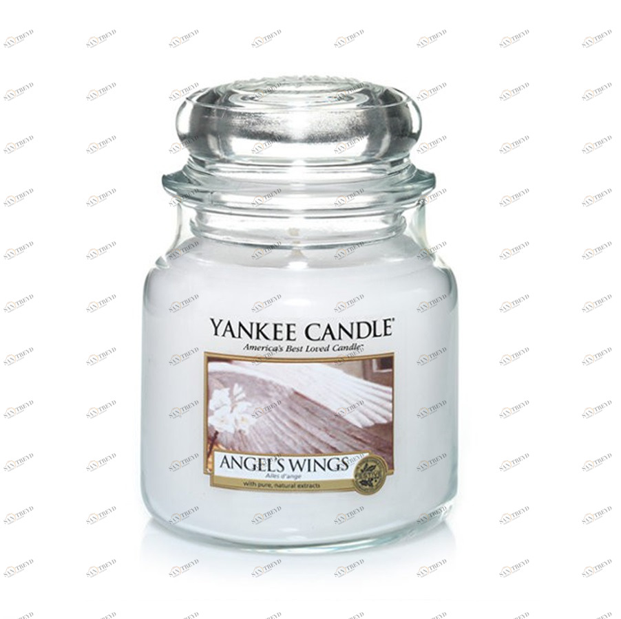 Свеча средняя в стеклянной банке "Крылья ангела" Angel Wings 411 гр 65-90 часов YANKEE CANDLE  267977 Белый 