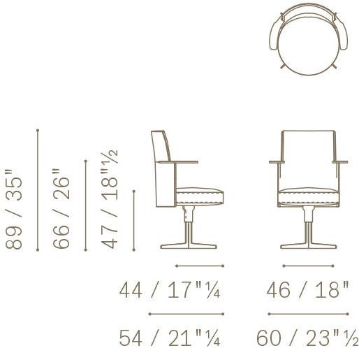 Poltrona Frau Кресло вращающееся на 4 спицы с подлокотниками La collezione - divani e poltrone sun-id-1352430 - Вид №6