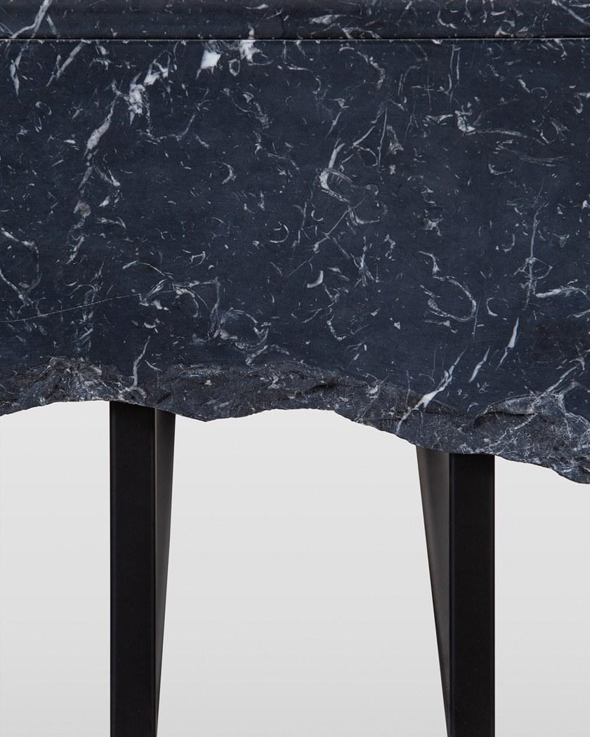 Greenapple Журнальный столик из мрамора black marquina и латуни Perfect raw G702420  - Вид №4