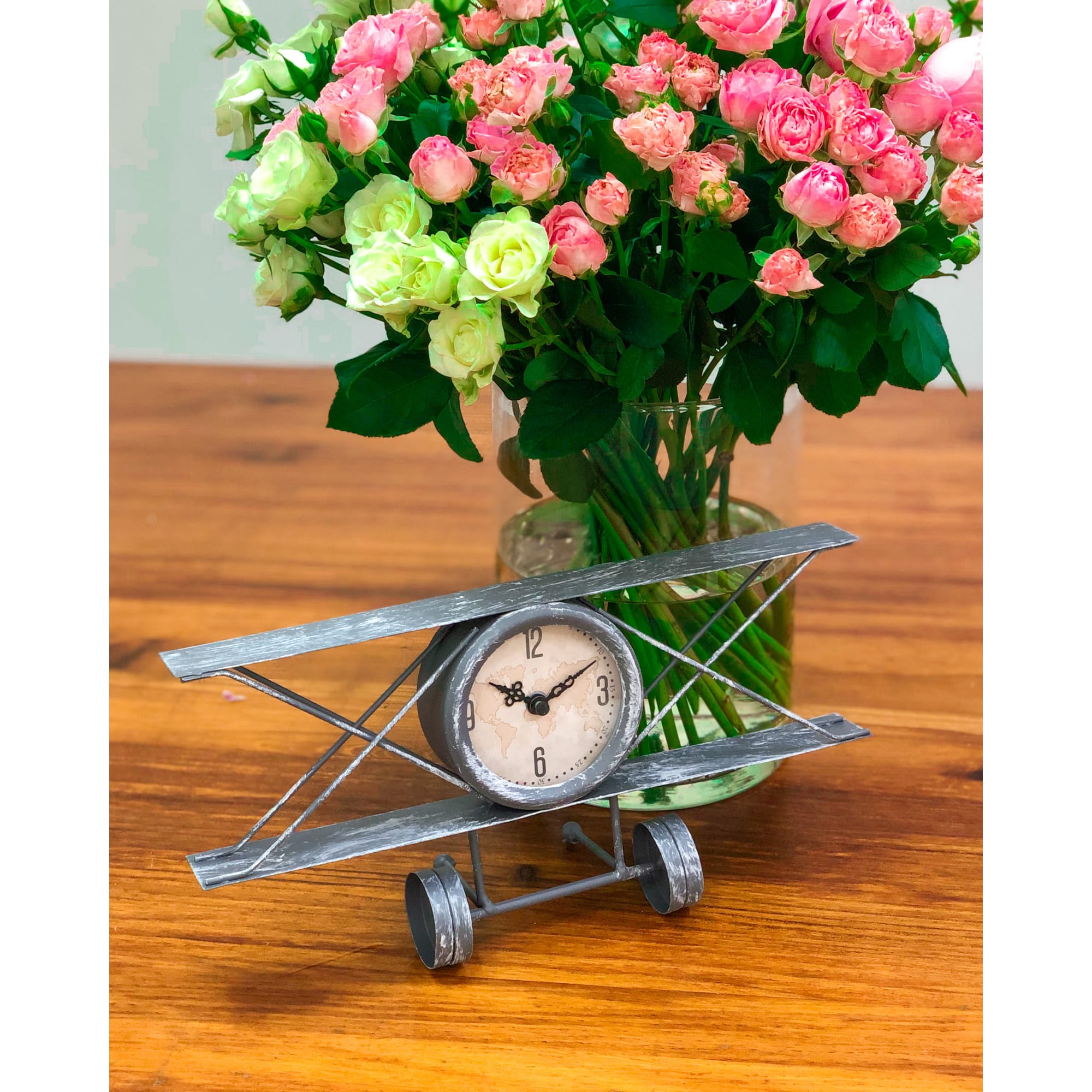 82735919 Часы настольные «Самолёт» металл серые 30х9х16 см Самолет Santreyd  - Вид №3