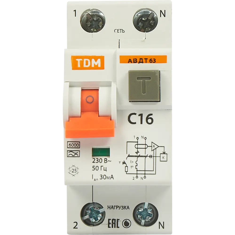 Дифференциальный автомат TDM Electric АВДТ63 для защиты электросети 84399416 STLM-1110108 - Вид №1