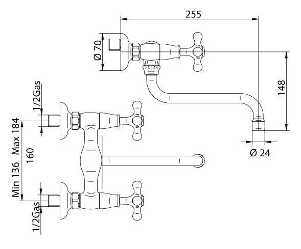 629921JJ18 Смеситель Bandini Old England Santreyd - Вид №1