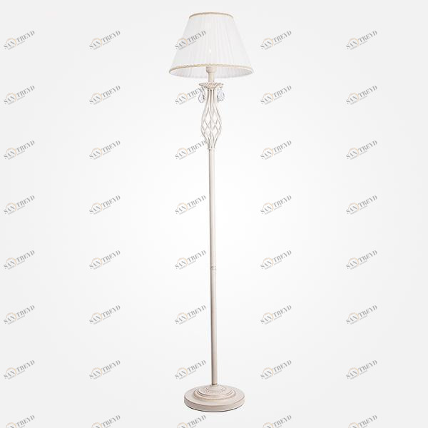 Торшер Eurosvet Amelia 10073/1 белый с золотом/прозрачный хрусталь Strotskis EUROSVET ЭЛИТНЫЕ 181079 Белый 