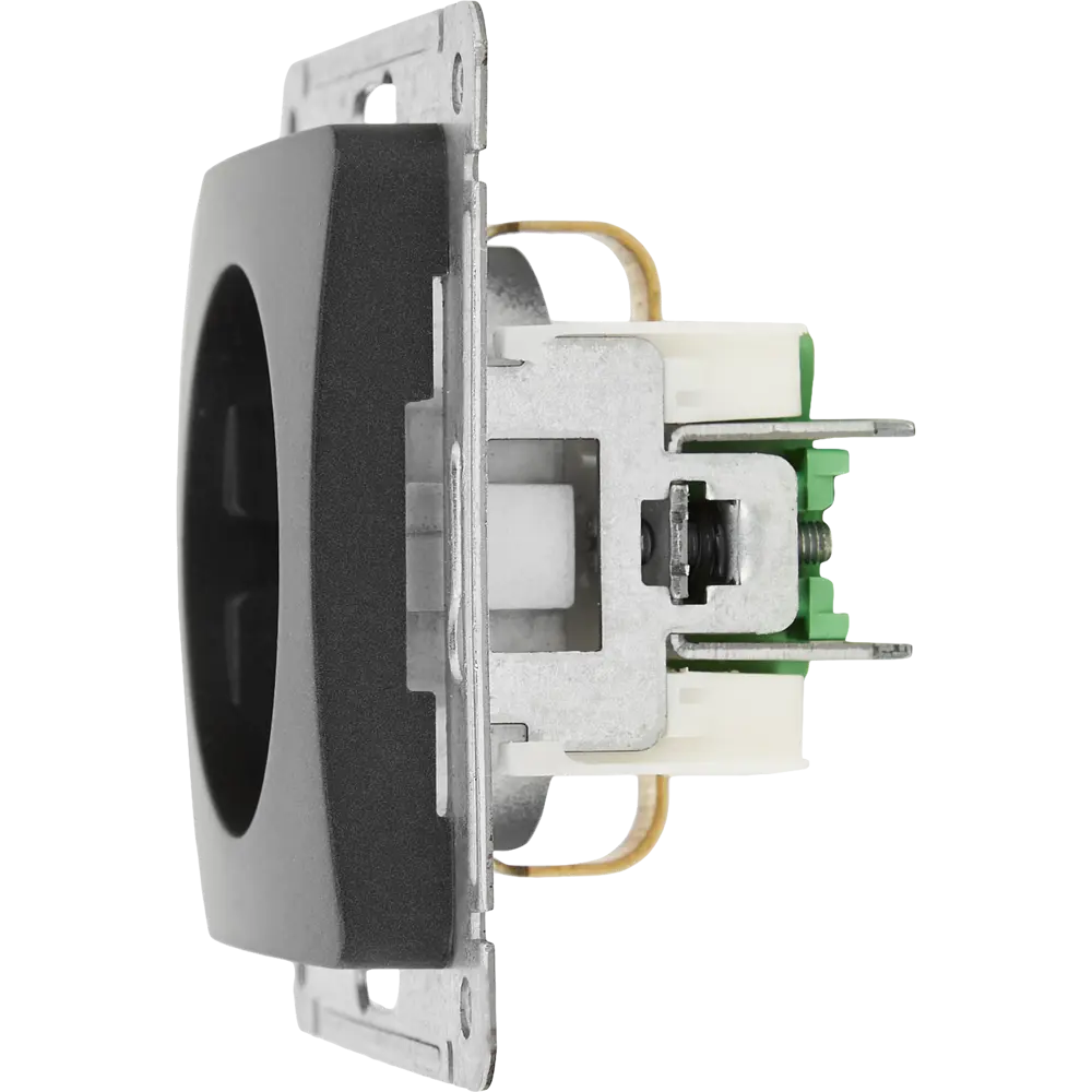 Розетка встраиваемая Hegel Мастер с заземлением со шторками цвет черный STLM-2056742 - Вид №4