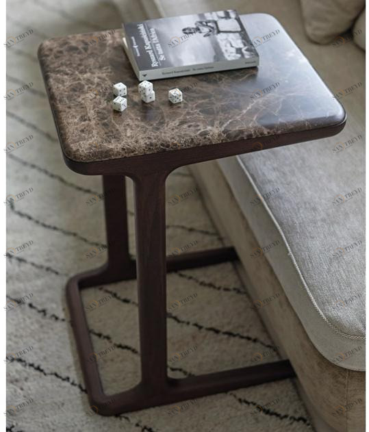 Porada Квадратный деревянный журнальный столик и мраморная столешница Iron sun-id-1502614