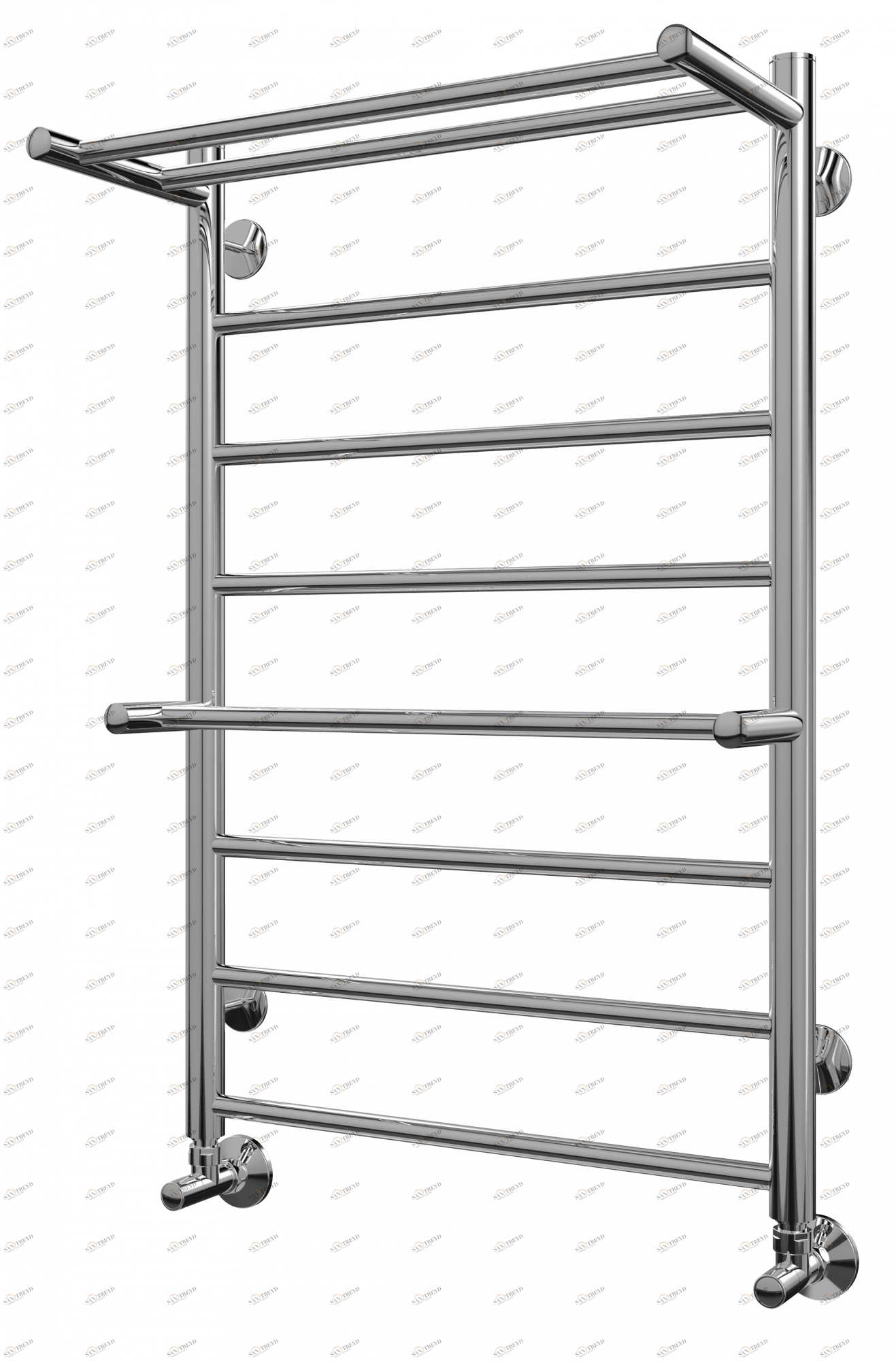 4670030723109 ЭКОНОМ Анкона с полкой П8 500х801 Полотенцесушитель TERMINUS RAL 9003 матовый