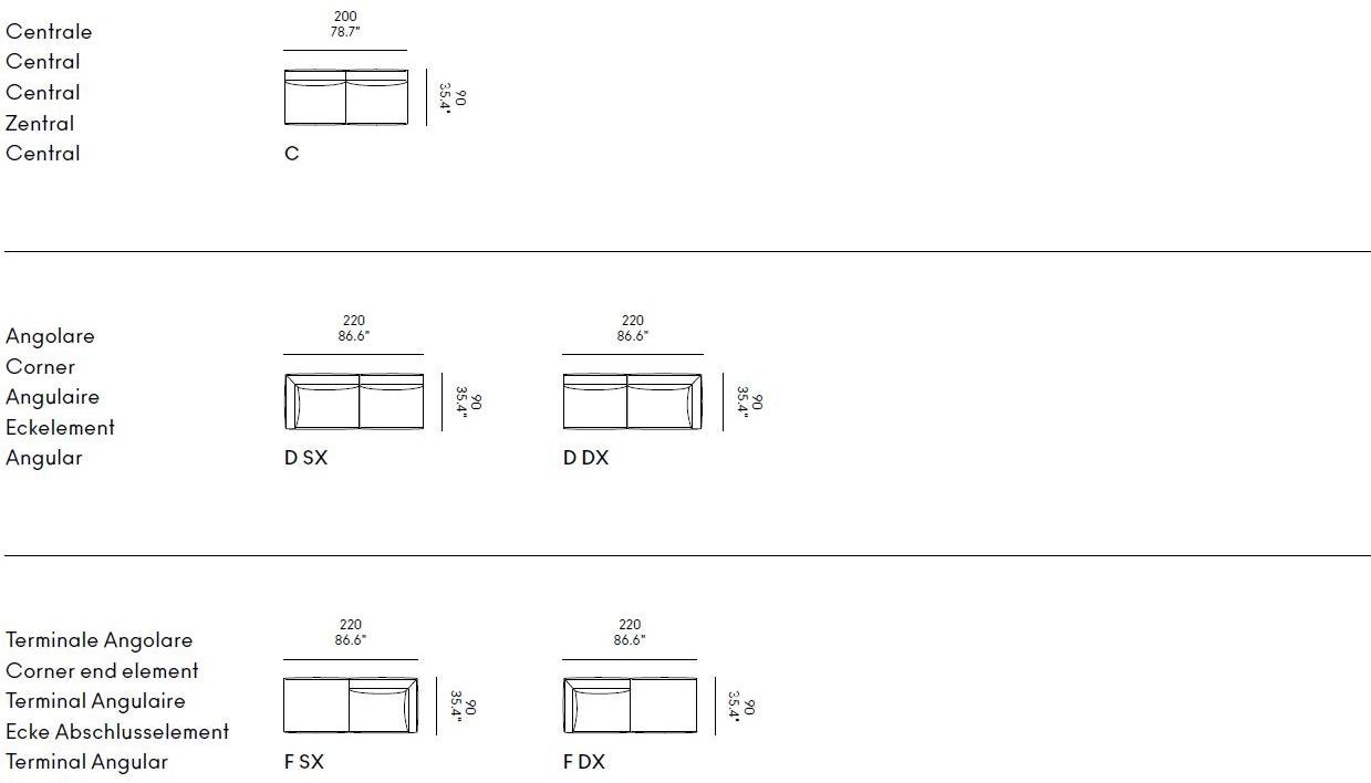 Casamania & Horm Модульный диван со съемным чехлом из ткани или кожи Coleman sun-id-1501594 - Вид №8