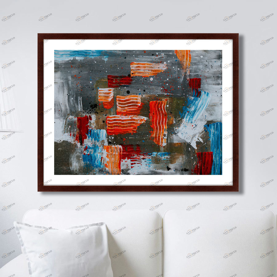 Арт-фотография в деревянной раме 78,5х100 см Color abstraction of meanings No 2 КАРТИНЫ В КВАРТИРУ  264783 Белый;голубой;разноцветный 