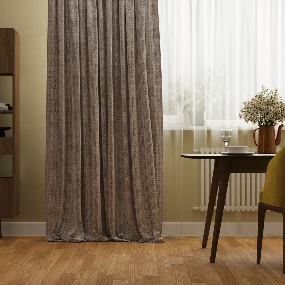 Штора на ленте Inspire Lefa 140x280 см цвет черно-бежевый 83562077 STLM-2043959 