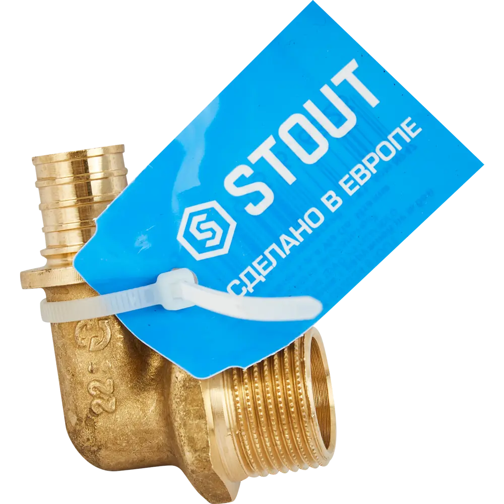 STOUT Угольник-переходник 90° для трубопровода 3/4"x20 мм 82197829 STLM-0021720 - Вид №4