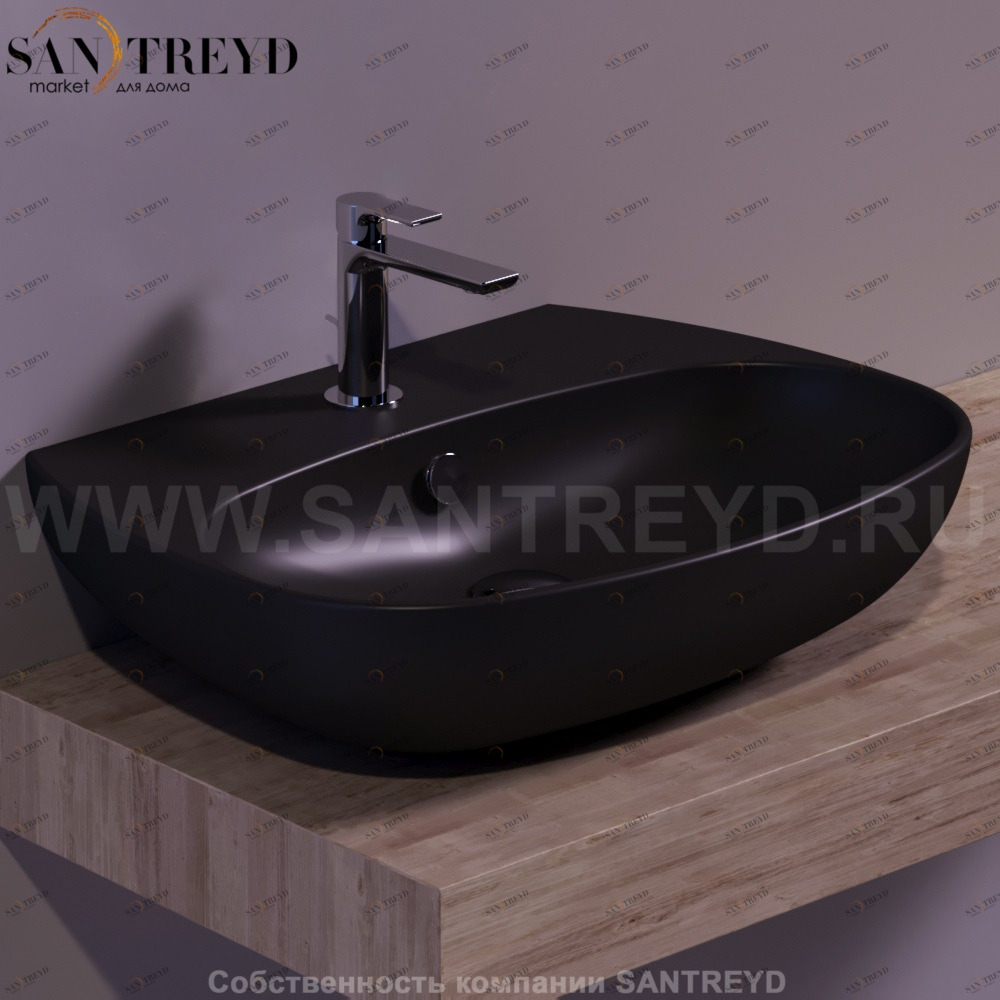 VI10NEROMATT Подвесная раковина настенная овальная Simas Vignoni черная