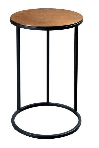 FUMO0009 Прикроватный столик с круглым металлическим основанием ijlbrown 