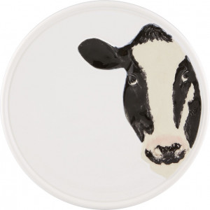 10608385 Bordallo Pinheiro Тарелка закусочная Bordallo Pinheiro Коровы 20см, керамика, рисунок анфас, справа Керамика