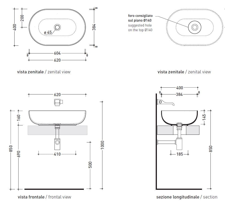 Керамическая овальная столешница Ceramica Flaminia приложение ARCH-00037536 - Вид №2