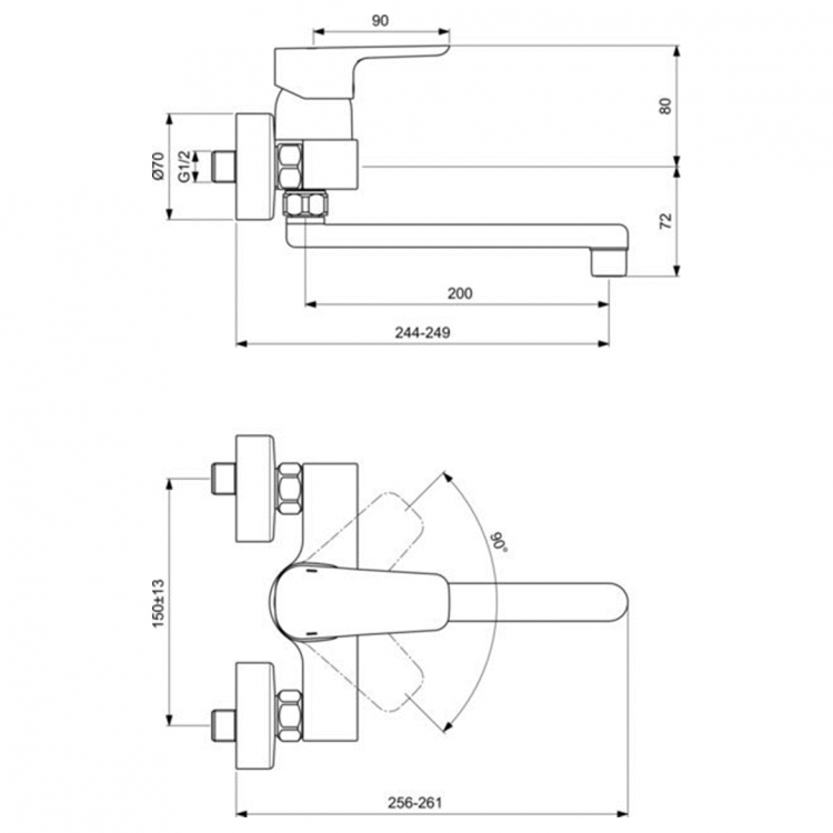 B0726AA Смеситель для кухонной мойки Ideal Standard CERAPLAN III  - Вид №2