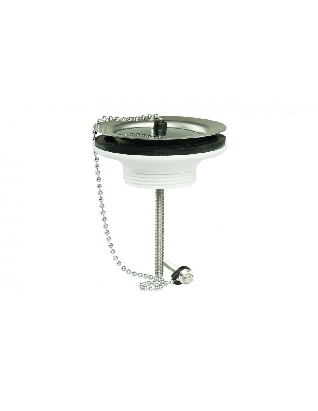 701100 000 00  Пробка и цепной стопор для мойки Д. 60 мм, зажим 0/70 мм, NF, нержавеющая сталь Valentin Сталь 