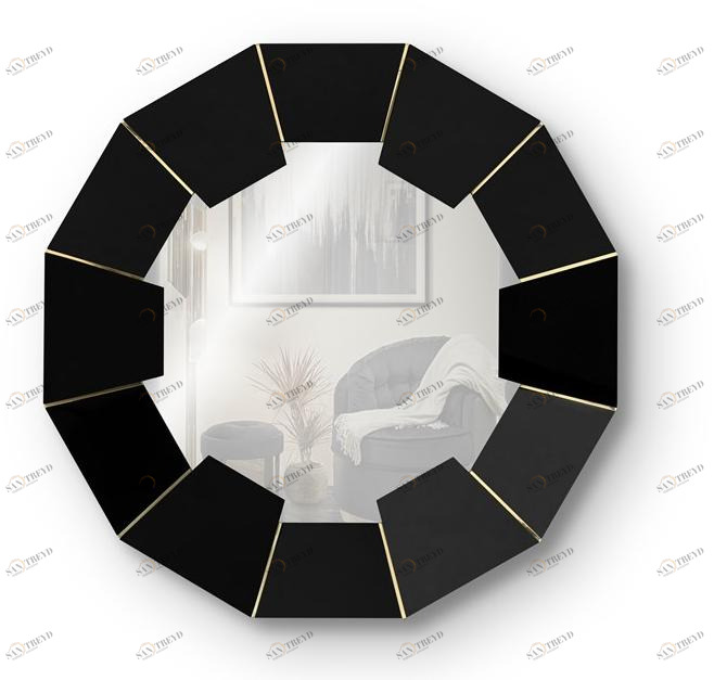 LUXXU Круглое деревянное зеркало в настенной раме Darian sun-id-1438982