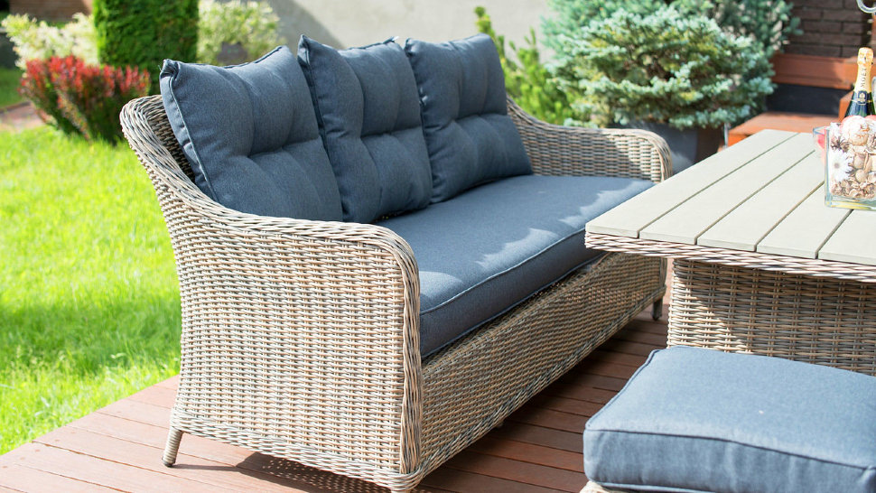 Мебель для дачи серая, диван кресла и столик на 6 персон "Сардиния" BESTA FIESTA  132665 Коричневый  - Вид №5