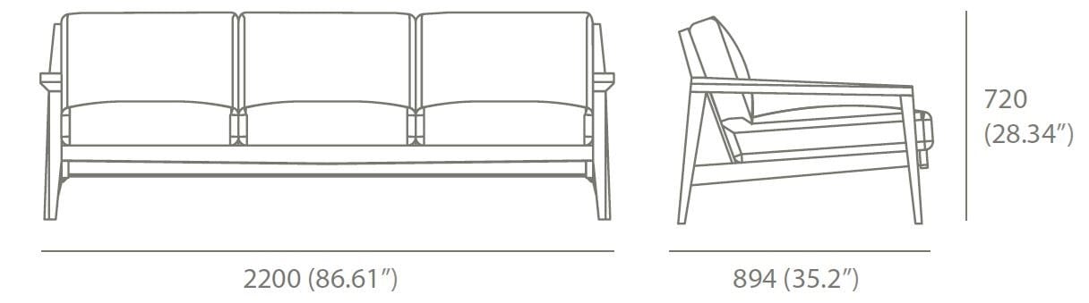 3-местный тканевый диван Case Stanley ARCH-00043415 - Вид №36