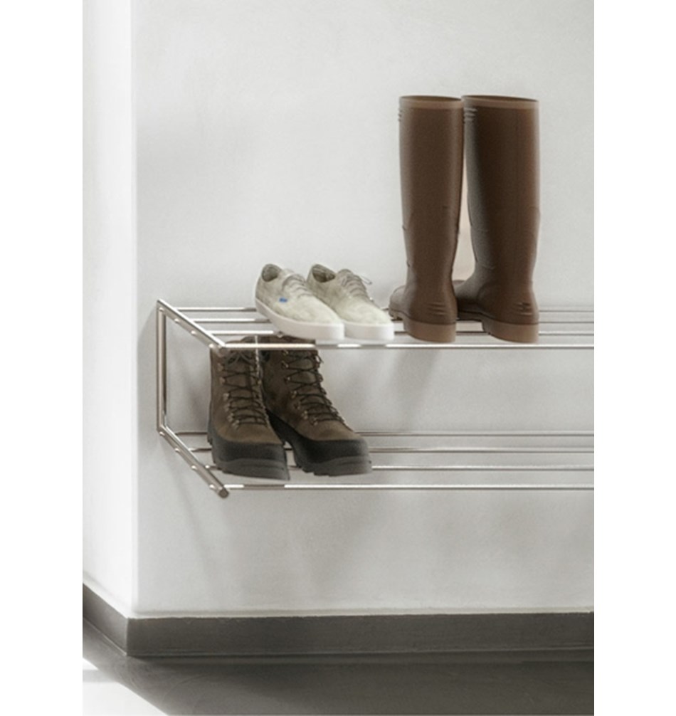 FROST Обувная полка 2, 100см » полированная. Нержавеющая сталь Полированный O1929-1  - Вид №4