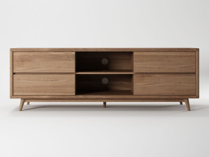 Деревянный низкий ТВ-шкаф