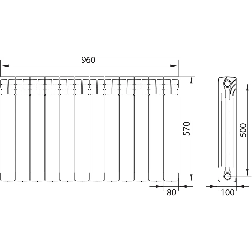 Биметаллический радиатор Equation на 12 секций для эффективного отопления 18360741 STLM-0010525 - Вид №5