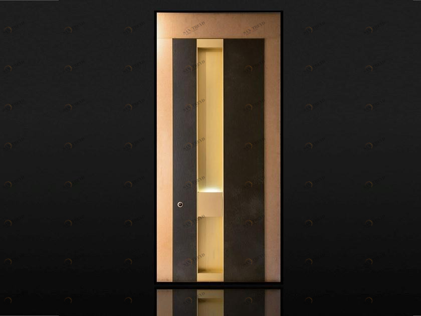 Ercole Бронированная поворотная дверь из керамогранита и латуни sun-id-1426281