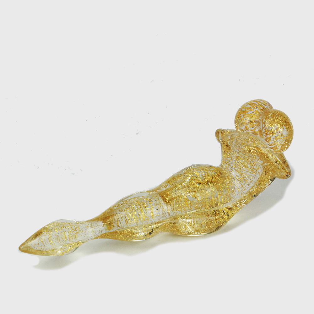 1154 ORIGINALMURANOGLASS Скульптура Слияние в любви - Золото - автор Andrea Tagliapietra - муранское стекло OMG 12 см  - Вид №1