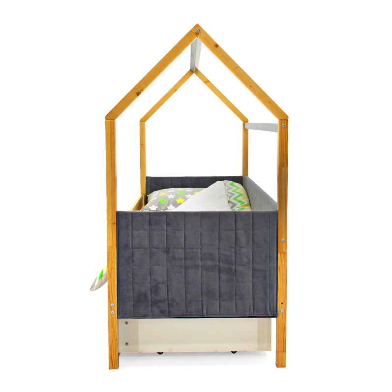 Детская кровать-домик мягкая дерево-графит Svogen БЕЛЬМАРКО  00-3873182 Бежевый;серый Santreyd  - Вид №8
