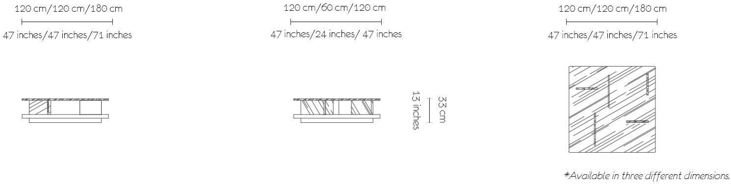 MORADA Прямоугольный журнальный столик из дерева и стекла Puro Puro ct - Вид №5