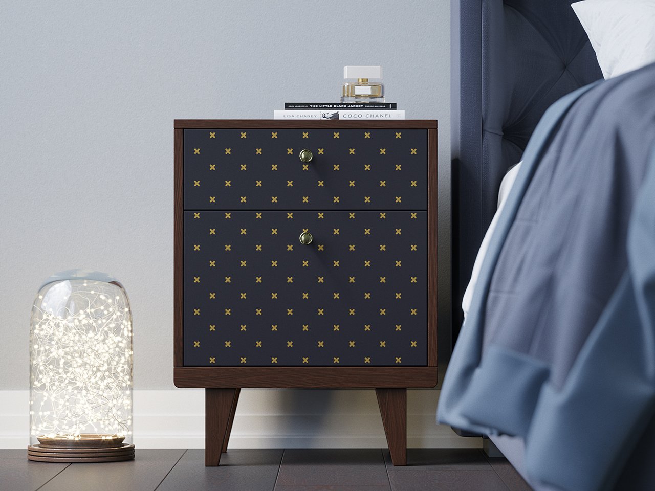 Прикроватная тумбочка дизайнерская коричневая Thimon THE IDEA  210300 Коричневый  - Вид №3