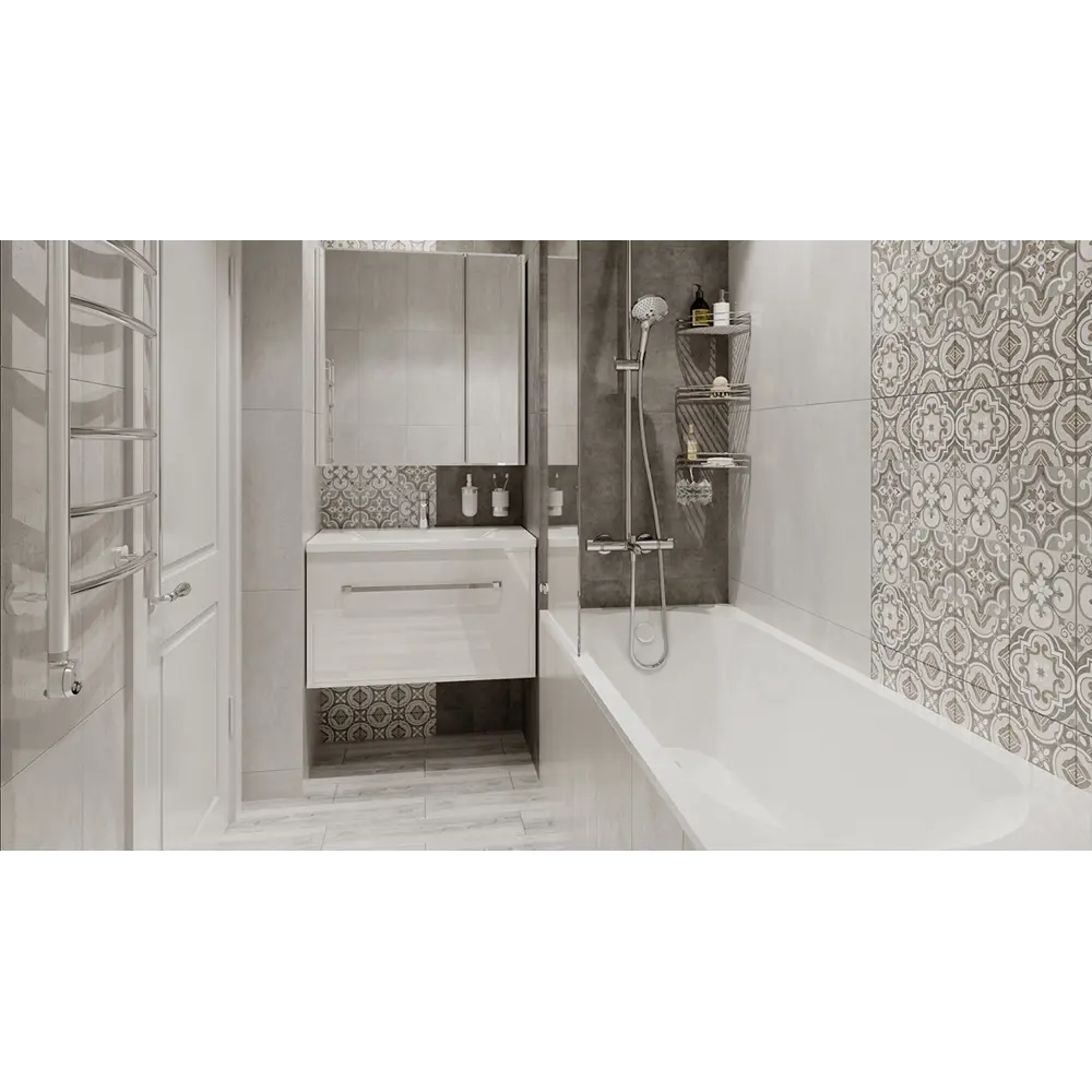 Керамогранит Loft 15х60 см 1.36 м² цвет серый BELANI STLM-2171562 - Вид №7