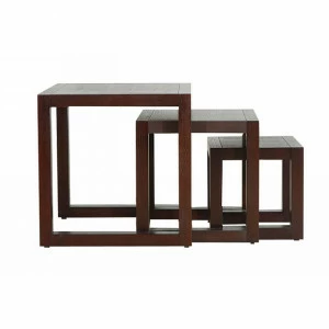 Приставной столик квадратный венге Lago Maggiore, 3 штуки PUSHA PUSHA 062861 Венге;черный