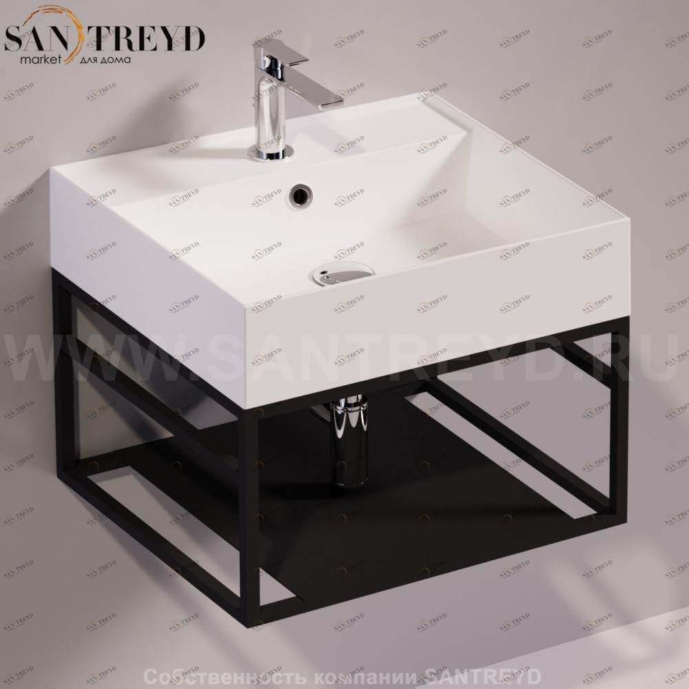 Консоль подвесная под раковину AGILE 51 см черная Simas AGSS51NEROMATT